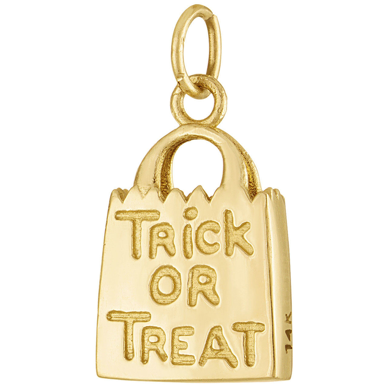 Trick or Treat Bag 14k Gold Charm